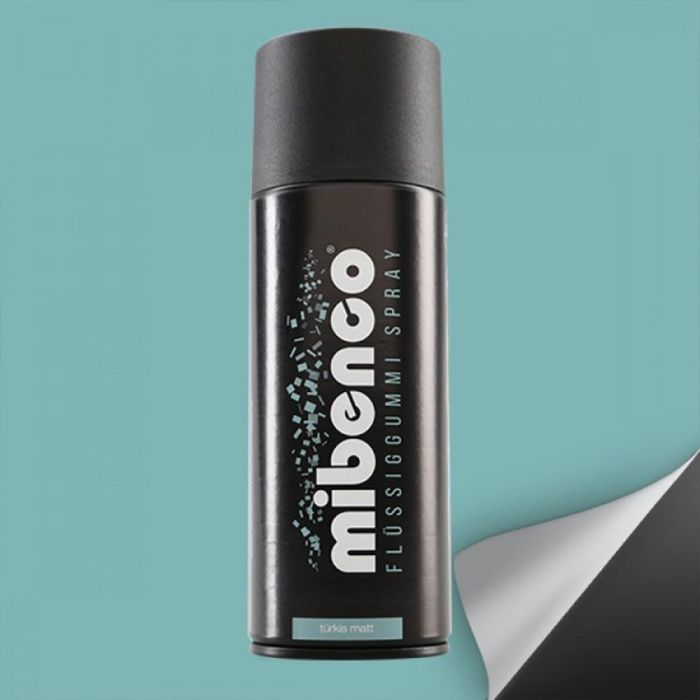 Mibenco MIB71426034 Spray Goma Líquida 400 mL Azul Turquesa Mate - Resistente Agua, Sol, Abrasión; Elástico, Fácil Aplicación y Remoción Mibenco MIB71426034 Spray Goma Líquida 400 mL Azul Turquesa Mate - Resistente Agua, Sol, Abrasión; Elástico, Fácil Aplicación y Remoción