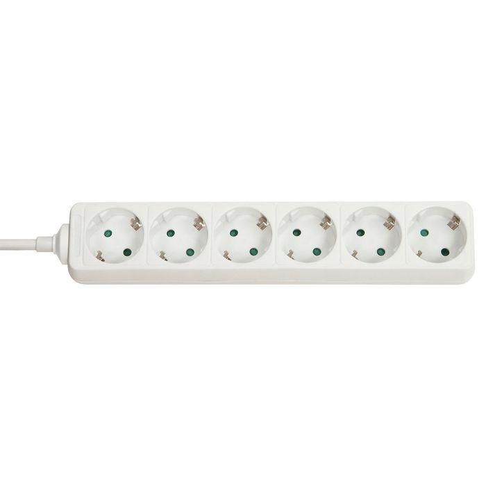 Lindy 6-Way Schuko Mains Power Extension, White Lindy 6-Way Schuko Mains Power Extension, White