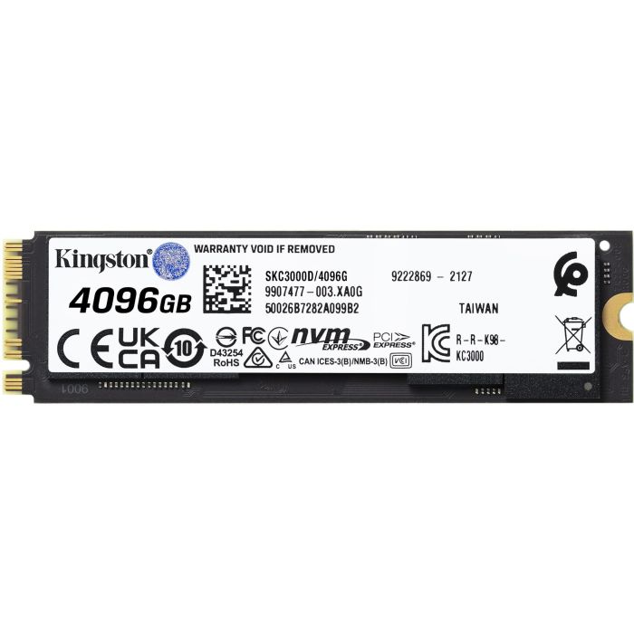Kingston KC3000 SSD M.2 NVMe PCIe 4.0 x4 4TB, Velocidad 7000 MB/s para PC/Portátil 1