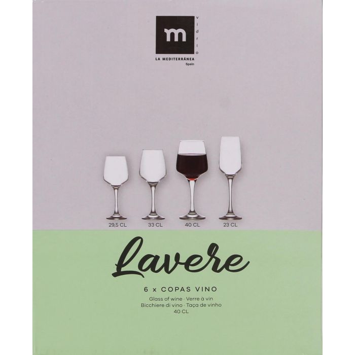 Set de 6 Copas para Vino y Agua Lavere 400 cc - La Mediterranea (4 Cajas) 3 Set de 6 Copas para Vino y Agua Lavere 400 cc - La Mediterranea (4 Cajas) 3