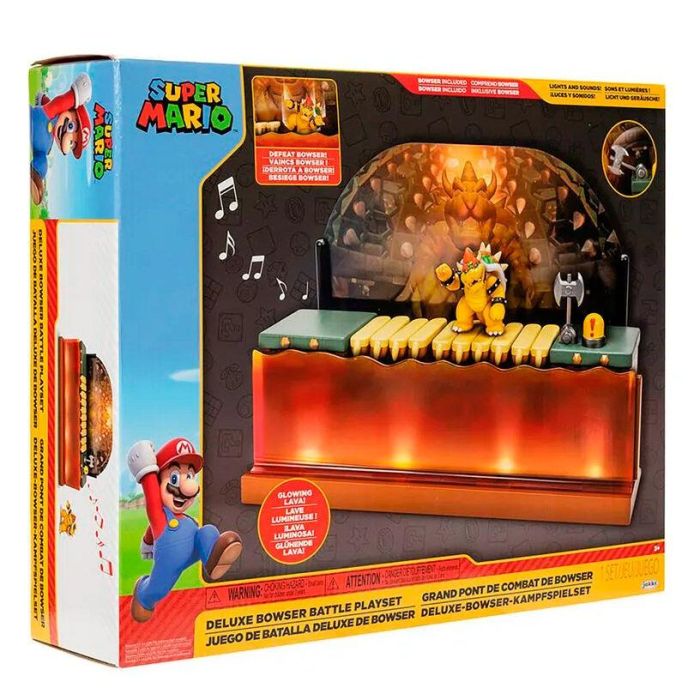 JAKKS PACIFIC Playset Batalla contra Bowser Deluxe Super Mario Bros Figura 6,25cm
