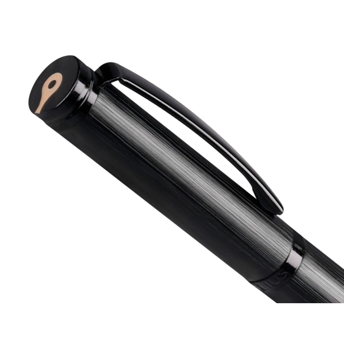 Belius Origen 1995 Bolígrafo Aluminio Textura Cepillada Negro Tinta Azul 0,8 mm Caja Diseño 8