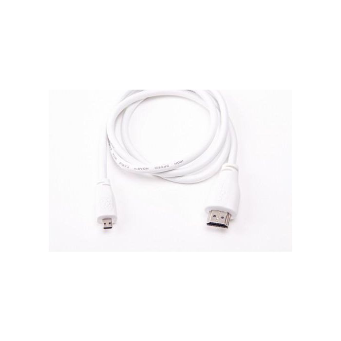 Raspberry Pi T7689AX Cable HDMI 1 m HDMI Tipo A Estándar a Micro HDMI Tipo D Macho/Macho Chapado en Níquel Blanco 2