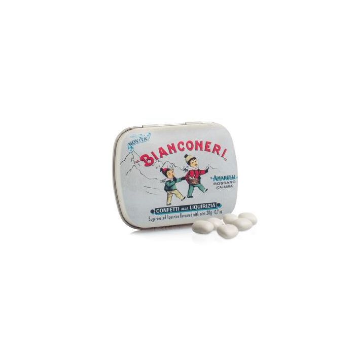 AMARELLI Bianconeri Regaliz de Menta Azucarado en Lata Antigua 12 Latas x 50g