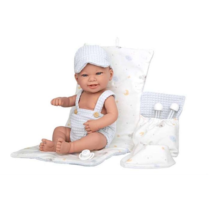Muñeca elegance 42 cm zoe azul c/cambiador y babero (cuerpo vinyl, sexo niño) 9