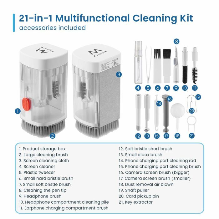 Kit de Limpieza para Pantallas Ewent 21 en 1 11 Kit de Limpieza para Pantallas Ewent 21 en 1 11