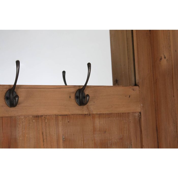 DKD Home Decor Recibidor de Pino Reciclado y Espejo Marron Negro 40 x 200 x 124 cm con 4 Cajones 4