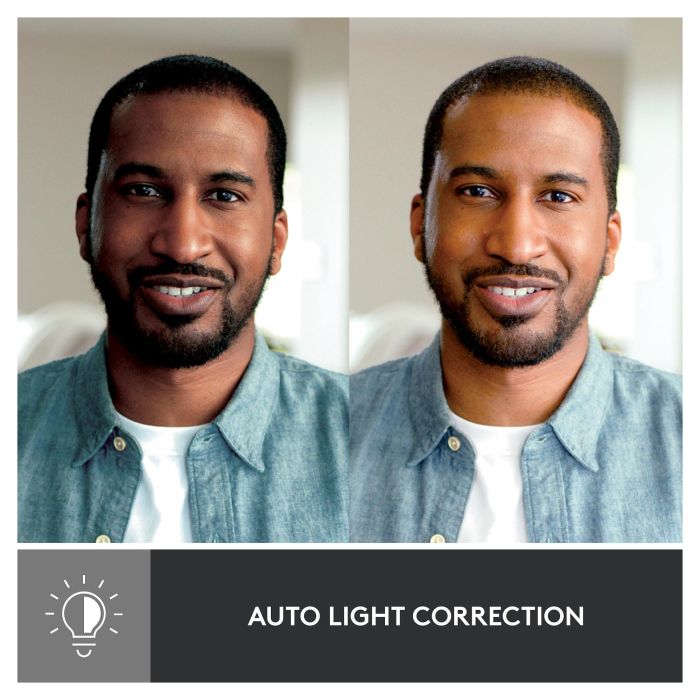 Logitech Brio 500 Webcam Full HD 1080p, Campo Visual Ajustable 90°/78°/65°, Enfoque Automático, Grafito