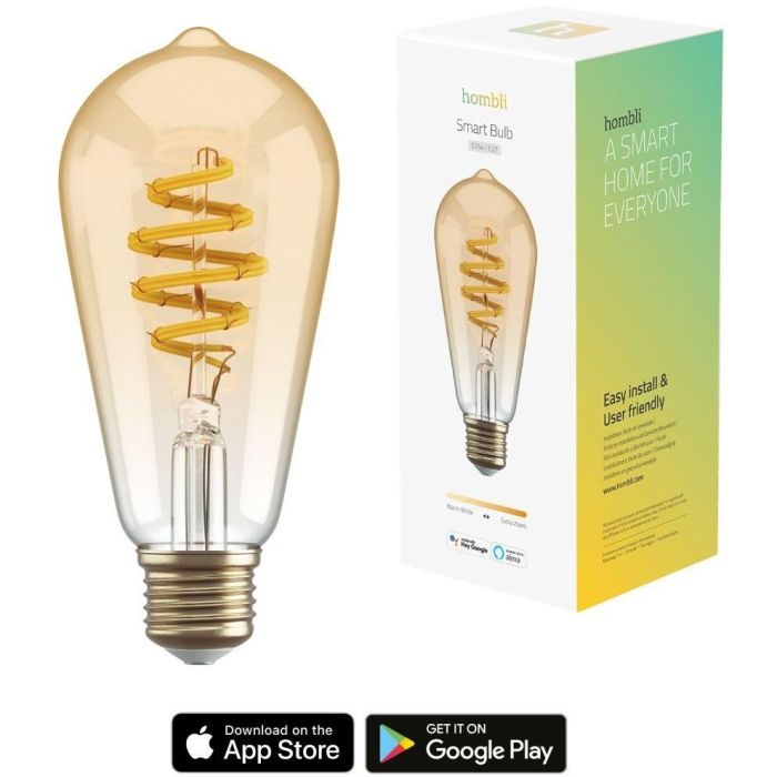 Hombli smarte Filament Glühbirne. ST64. E27. CCT. Amber 1 Hombli smarte Filament Glühbirne. ST64. E27. CCT. Amber 1