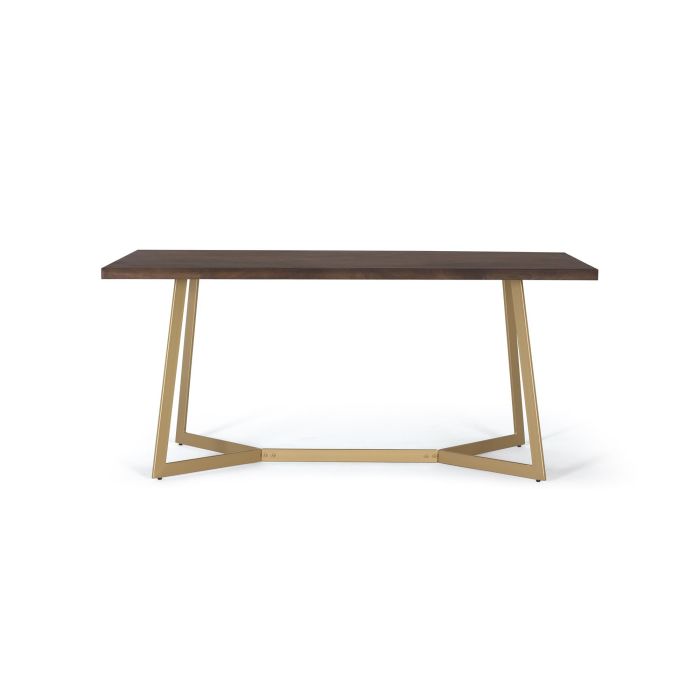 GINER Y COLOMER Mesa de Comedor Madera Mango Base Metal 200 cm Nogal Dorado 0 GINER Y COLOMER Mesa de Comedor Madera Mango Base Metal 200 cm Nogal Dorado 0