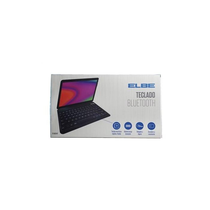 Elbe TE-102-BT Teclado Bluetooth Slim Negro Batería Recargable Compatible Windows iOS Android Smart TV 3