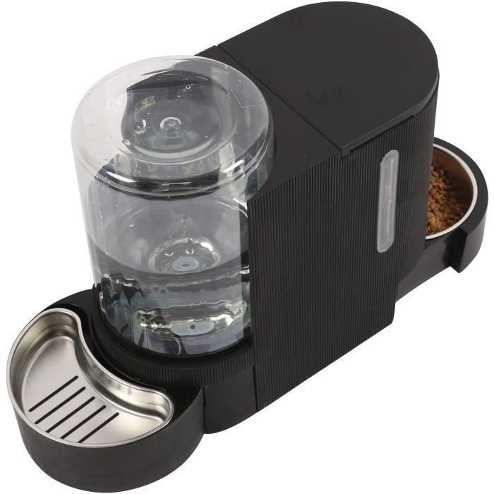 M Pets PET6953182739814 Dispensador de agua y croquetas DUPLO 1,3kg/3L 40x16,2x29,1 cm Negro 2