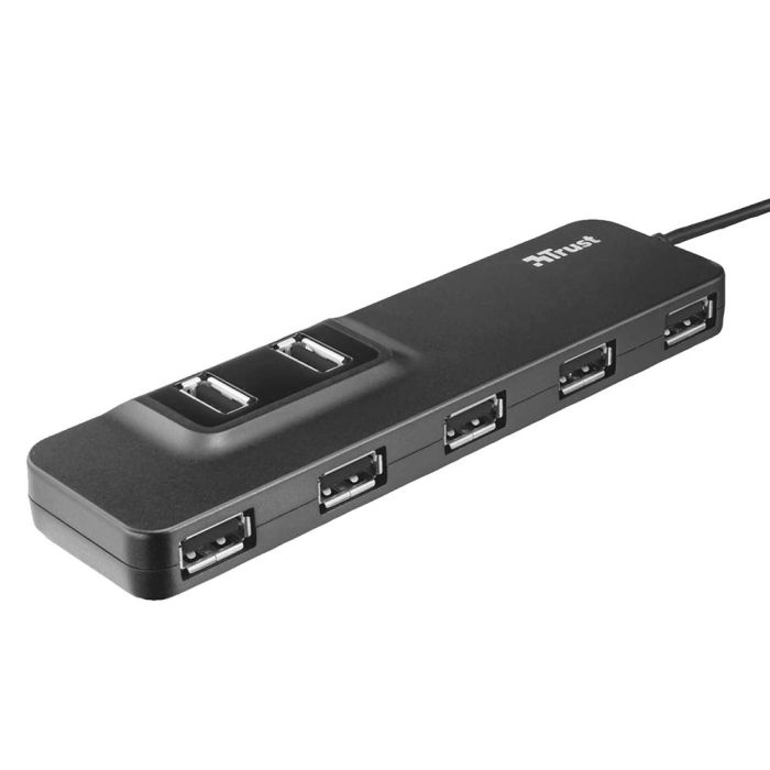 Hub Usb 2.0 Trust Oila 7 Puertos Incluye Adaptador Corriente