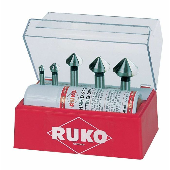 Juego de avellanadores RUKO 102142A DIN 335 Acero de alta velocidad (HSS) 5 Piezas 1 Juego de avellanadores RUKO 102142A DIN 335 Acero de alta velocidad (HSS) 5 Piezas 1