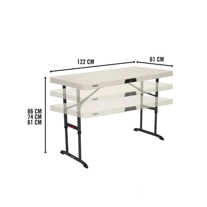 Lifetime Mesa Plegable Maletín 122x61xh61-86 cm 5