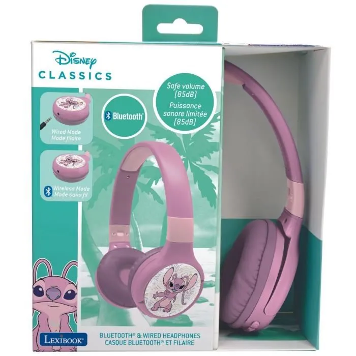 Lexibook Auriculares Angel 2 en 1 Bluetooth y con Cable para Niños, Cómodos y Plegables con Limitación de Sonido 5