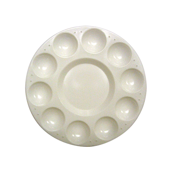Artist Paleta de plástico circular para manualidades con 10 huecos, 17 cm de diámetro 1 Artist Paleta de plástico circular para manualidades con 10 huecos, 17 cm de diámetro 1