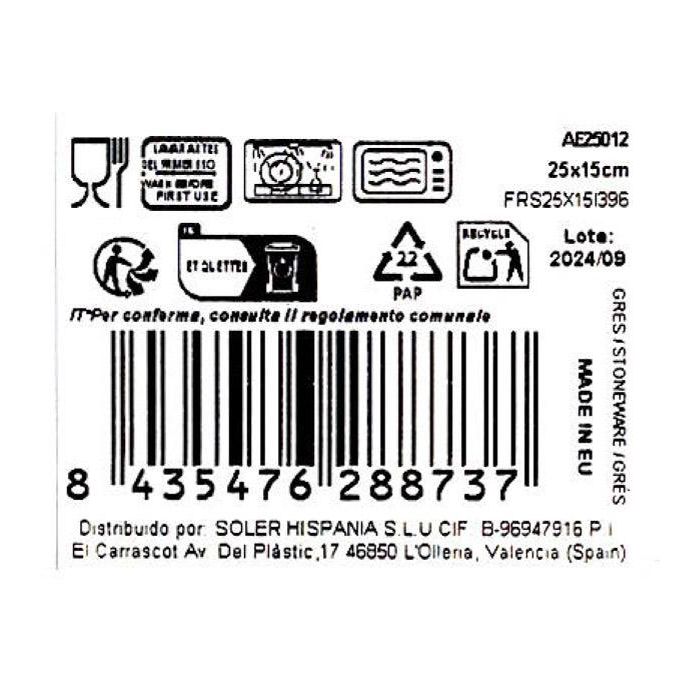 La Mediterranea Fuente Rectangular Aelia Elite Brillo 25 x 15 cm (18 Unidades)