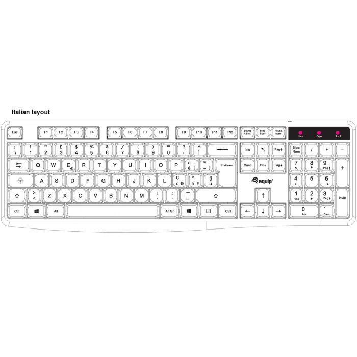 Equip Kabelgebundene USB Keyboard schwarz. italieni 1 Equip Kabelgebundene USB Keyboard schwarz. italieni 1