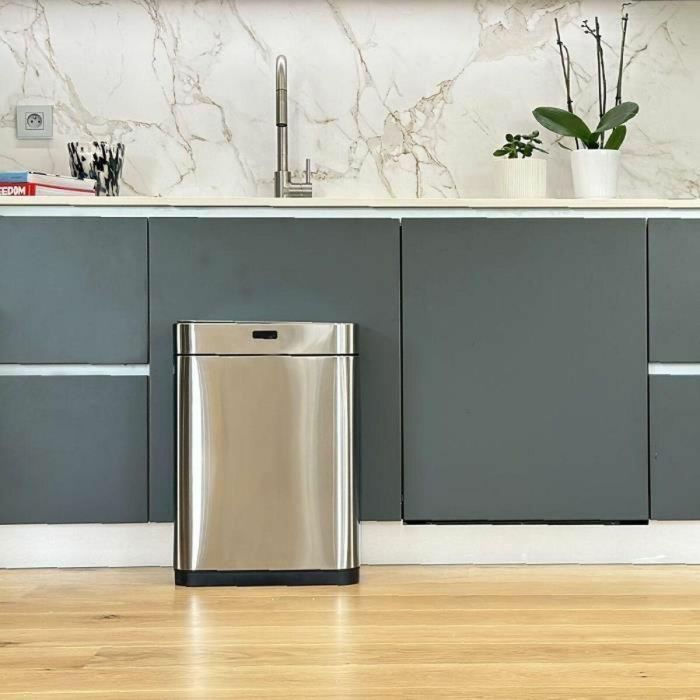 Kitchen Move Superior - Contenedor de Basura Automático de 60 Litros, Acero Inoxidable Moderno, Gran Capacidad para Familias Activas 2