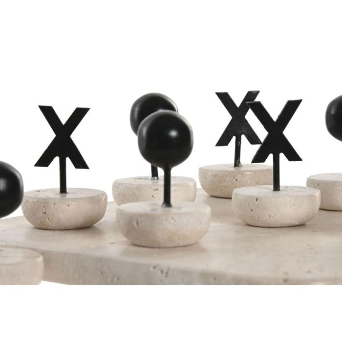 DKD Home Decor Juego de Mesa Moderno de Mármol Travertino y Metal Beige Negro 20x1.8x20 cm 2 DKD Home Decor Juego de Mesa Moderno de Mármol Travertino y Metal Beige Negro 20x1.8x20 cm 2