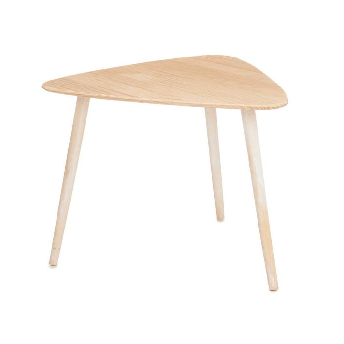 Mesa de Centro Triangular Natural Blanco Giftdecor 60x48x64 cm - Madera de Pino 1 Mesa de Centro Triangular Natural Blanco Giftdecor 60x48x64 cm - Madera de Pino 1