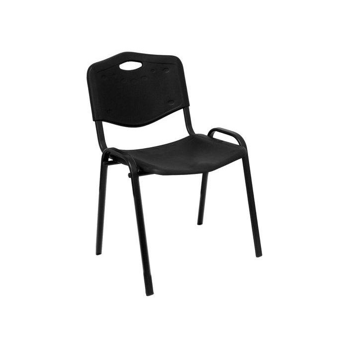 Silla Piqueras Y Crespo Robledo Confidente Apilable Pvc Negro