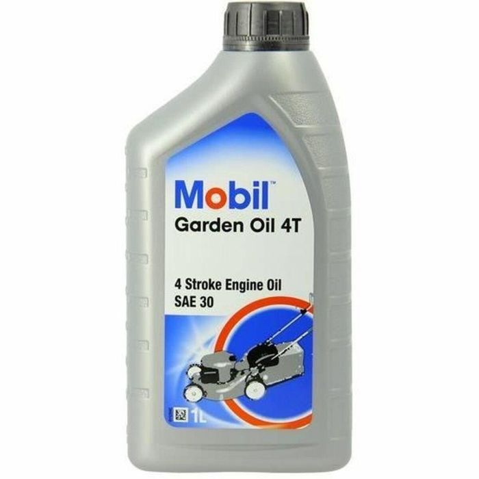 Contenedor de aceite de motor - MOBIL - M-GARDEN 4T SAE30 - 1 L - 4 estaciones