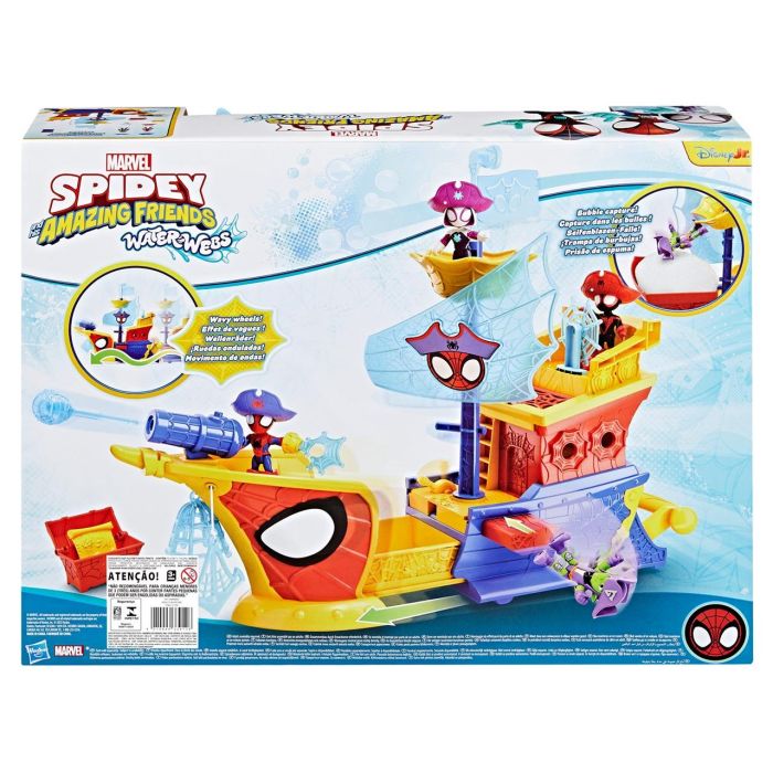 HASBRO Barco Pirata Spidey Waterwebs con 2 Figuras, Vehículo y 9 Accesorios, Solución Burbujas 30ml, +3 Años 7 HASBRO Barco Pirata Spidey Waterwebs con 2 Figuras, Vehículo y 9 Accesorios, Solución Burbujas 30ml, +3 Años 7