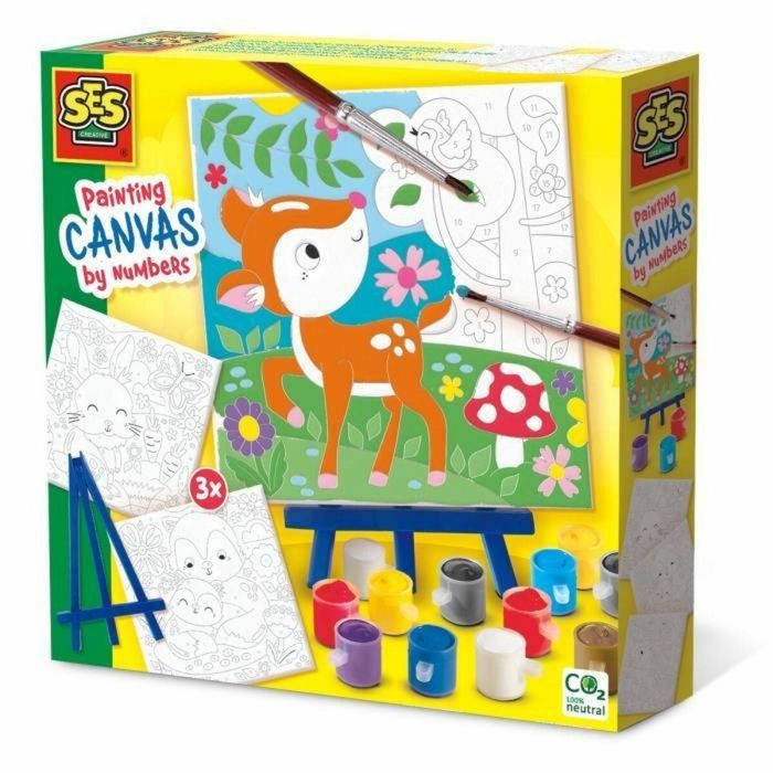 Set de Dibujo SES Creative Painting by number on canvas (3 Piezas) 0 Set de Dibujo SES Creative Painting by number on canvas (3 Piezas) 0