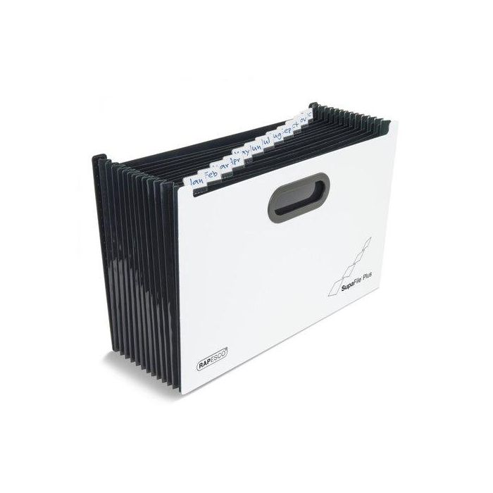 Bastidor Carpetas Colgantes Rapesco Supafile A4+ 13 Pocket (1300 Hojas) Blanco/Negro