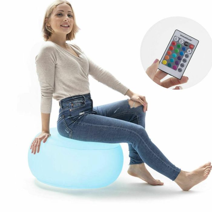 Pack Sillón Hinchable con LED Multicolor y Asiento Hinchable con LED Multicolor y Mando a Distancia InnovaGoods 9