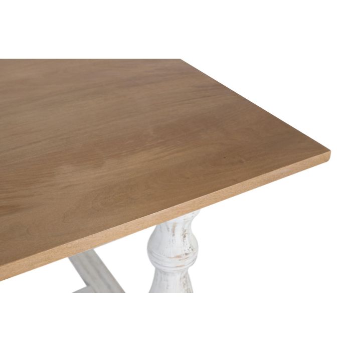 GINER Y COLOMER Mesa de Comedor Rectangular 200 cm en Madera de Mango con Pata Torneada Blanco Envejecido 3 GINER Y COLOMER Mesa de Comedor Rectangular 200 cm en Madera de Mango con Pata Torneada Blanco Envejecido 3
