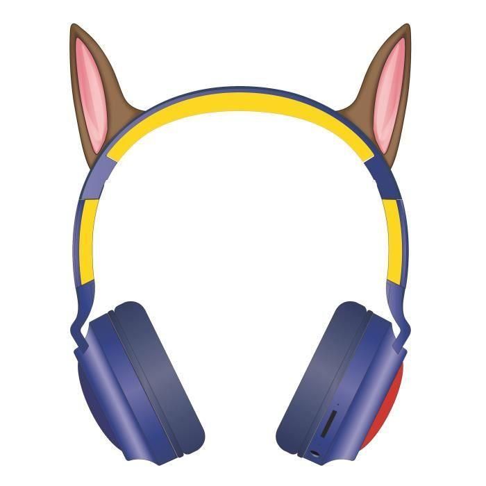 Casco lum. Bluetooth plegable y cableado con diseño 3D de las orejas de Chase de Paw Patrol con limitación de volumen Casco lum. Bluetooth plegable y cableado con diseño 3D de las orejas de Chase de Paw Patrol con limitación de volumen