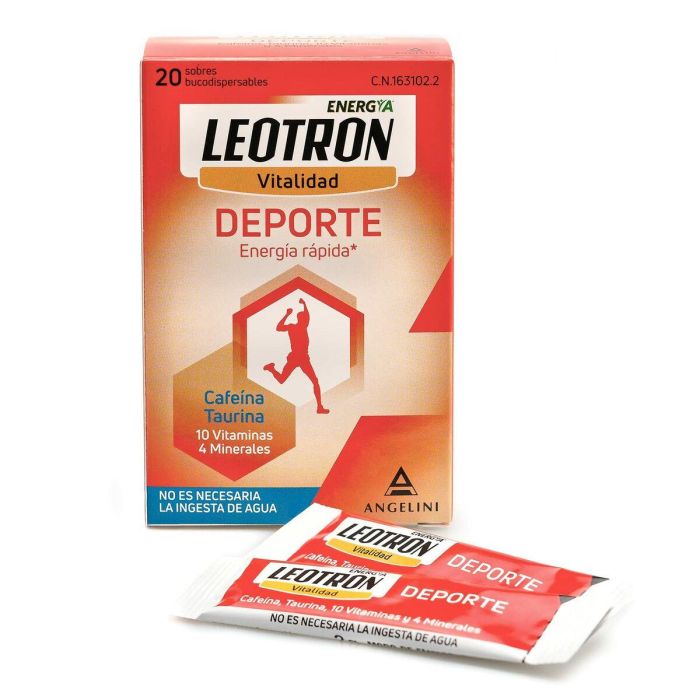 Leotron Deporte - 20 Sobres Bucodispersables - Energía Rápida - Complemento Alimenticio Con Cafeína, Taurina, 10 Vitaminas Y 4 Minerales - Agradable Sabor A Naranja, No Es Necesaria La Ingesta De Agua - A Partir De 12 Años. 3 Leotron Deporte - 20 Sobres Bucodispersables - Energía Rápida - Complemento Alimenticio Con Cafeína, Taurina, 10 Vitaminas Y 4 Minerales - Agradable Sabor A Naranja, No Es Necesaria La Ingesta De Agua - A Partir De 12 Años. 3
