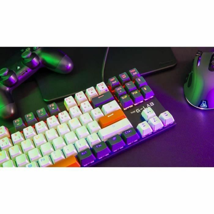 The G-Lab KEYZ-MERCURY-C/FR Teclado Gaming Mecánico TKL 3 Colores Blanco+Negro+Naranja FR 3