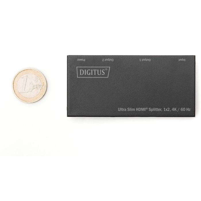 Digitus Splitter HDMI Ultra Slim 1x2 4K/60Hz Negro Metal 4K Ultra HD Negro 1