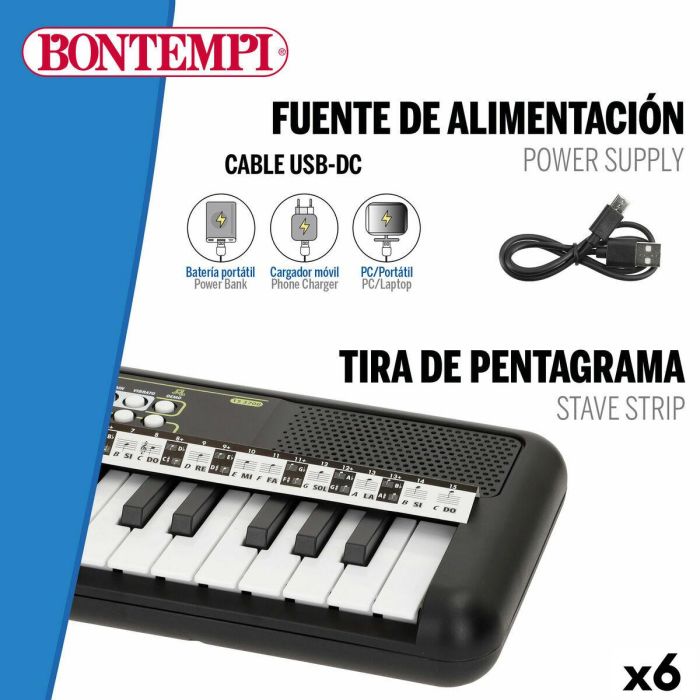 Teclado 37 Teclas Bontempi 42 x 4 x 15 cm (6 Unidades) 17 Teclado 37 Teclas Bontempi 42 x 4 x 15 cm (6 Unidades) 17