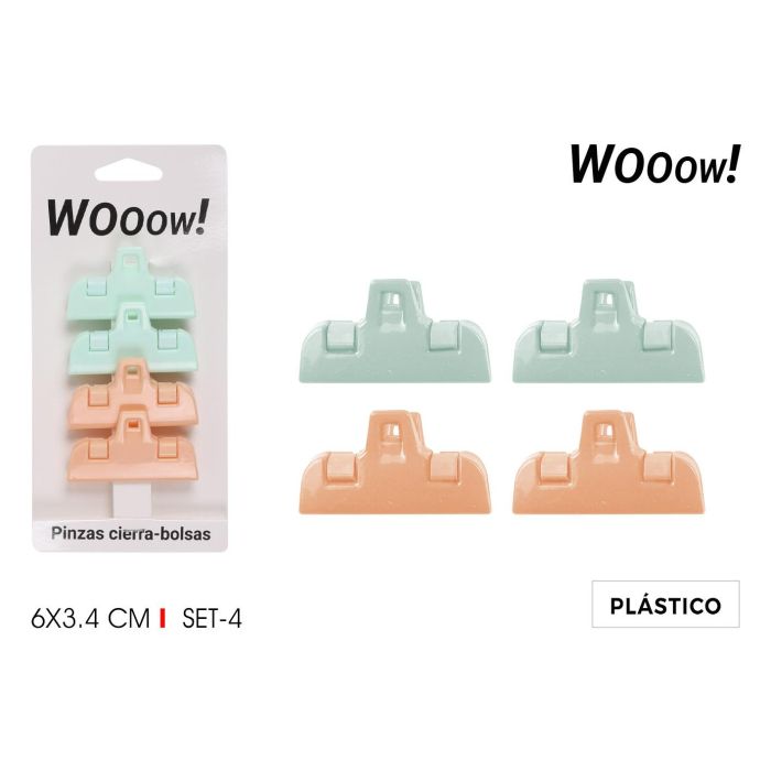 Set de 4 Pinzas Cierrabolsas Wooow (36 Cajas) Set de 4 Pinzas Cierrabolsas Wooow (36 Cajas)