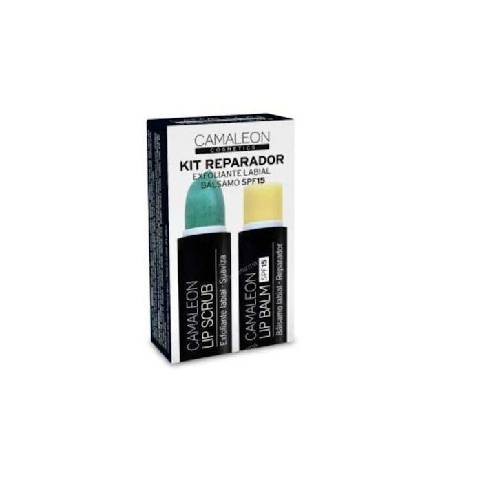 Camaleon Kit Reparador Labial + Exfoliante de Labios Hidratante con Aroma a Melón