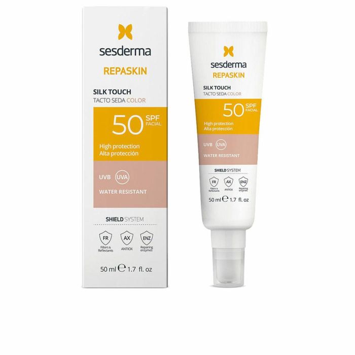 Sesderma Repaskin Facial Protector Solar SPF50 Tacto Seda con Color Liposomado Waterproof 50 ml