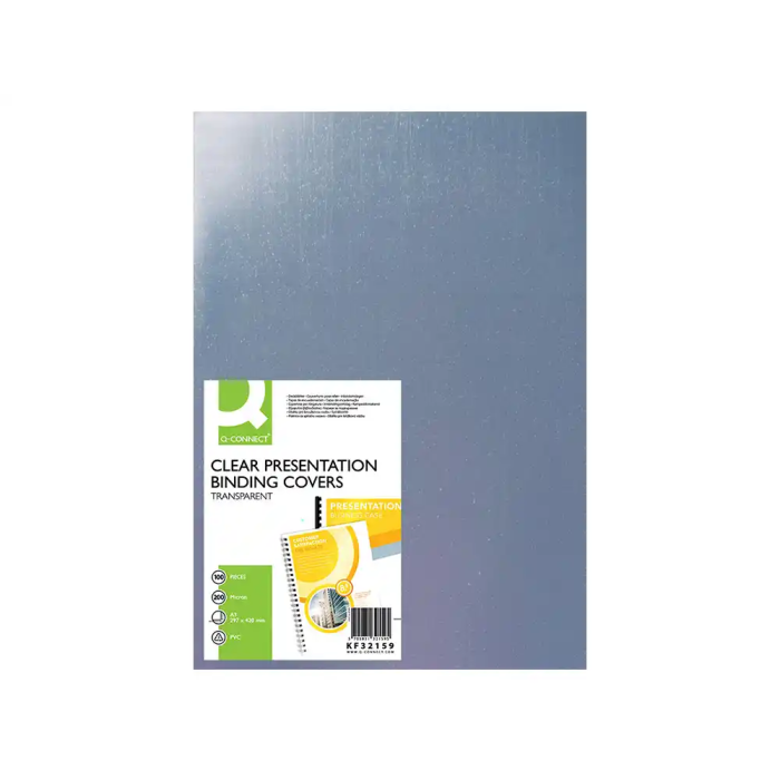 Q-connect Tapa Encuadernacion PVC DIN A3 Incolora 200 mc Caja 100 Unidades 1