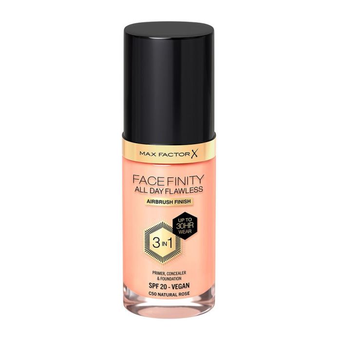 Max Factor Facefinity All Day Flawless 3 In 1 Base Maquillaje Prebase Corrector #C50-Natural Rose 30 ml Max Factor Facefinity All Day Flawless 3 In 1 Base Maquillaje Prebase Corrector #C50-Natural Rose 30 ml
