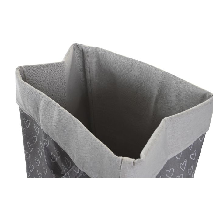 DKD Home Decor Cesta Basicos Gris Blanco 30 x 45 x 30 cm (6 Unidades) 2