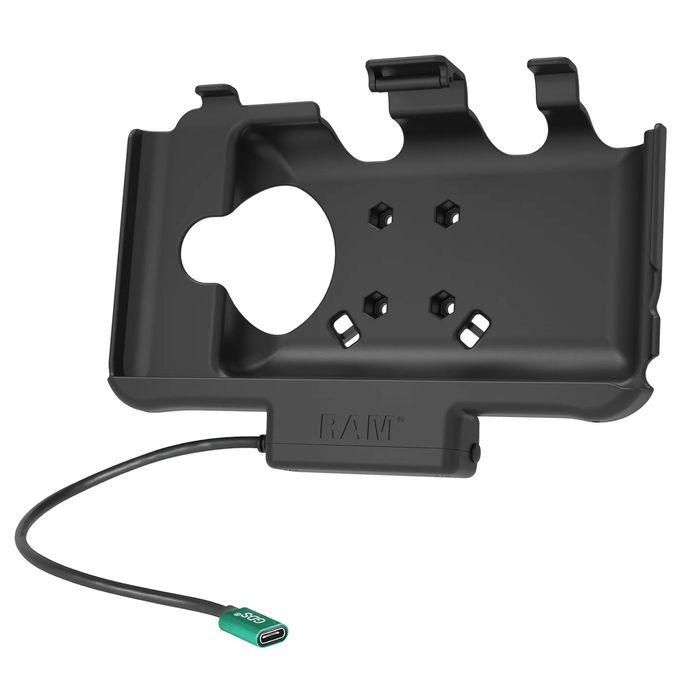 RAM Mounts RAM-HOL-SAM60CPU Soporte Alimentado USB-C para Samsung Tab Active5, Tab Active3 y 2, EZ-Roll'r, Compuesto, Negro
