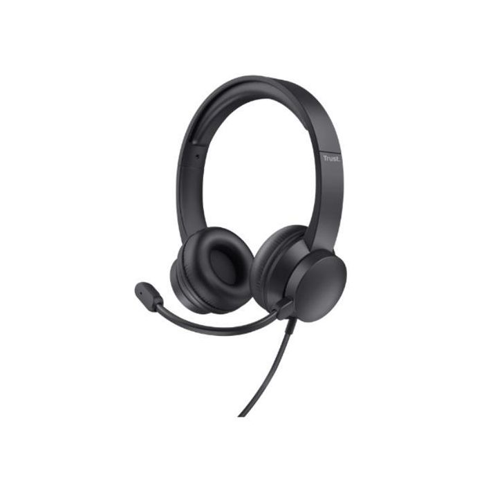 Trust Auriculares Estéreo HS-150 con Micrófono Flexible, Jack 3.5 mm, Negro Trust Auriculares Estéreo HS-150 con Micrófono Flexible, Jack 3.5 mm, Negro