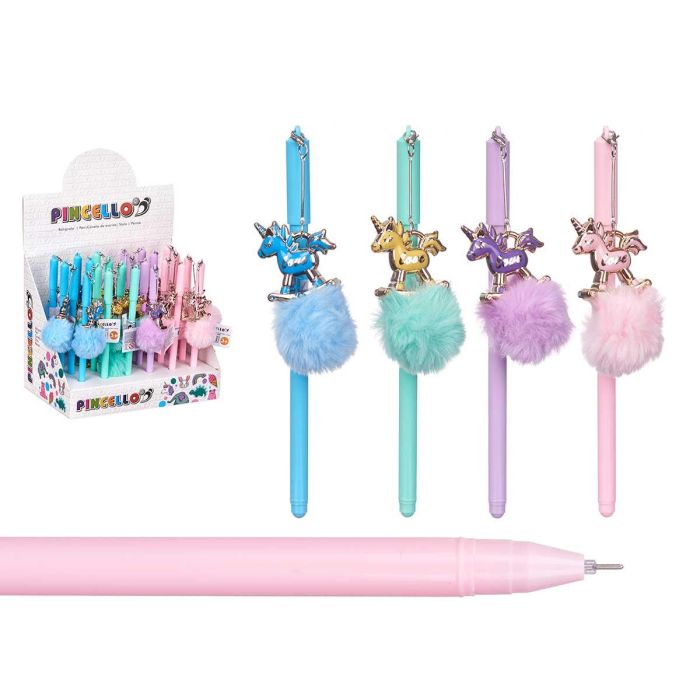 Bolígrafo Pompon Caballito Surtidos Pincello - 4x18x3 cm, Azul/Morado/Rosa/Verde (48 Unidades) Bolígrafo Pompon Caballito Surtidos Pincello - 4x18x3 cm, Azul/Morado/Rosa/Verde (48 Unidades)