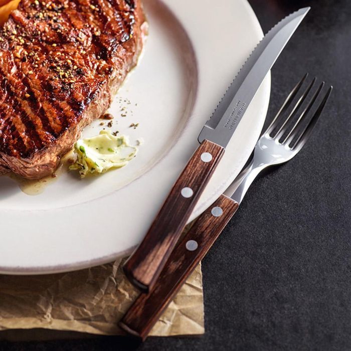 Tramontina Juego para Asado 12 Piezas Polywood Castaño Acero Inoxidable 2 Tramontina Juego para Asado 12 Piezas Polywood Castaño Acero Inoxidable 2