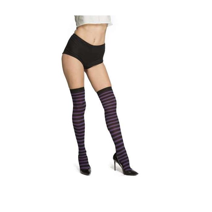 My Other Me Medias Rayas Negro y Morado Talla S Multicolor 1