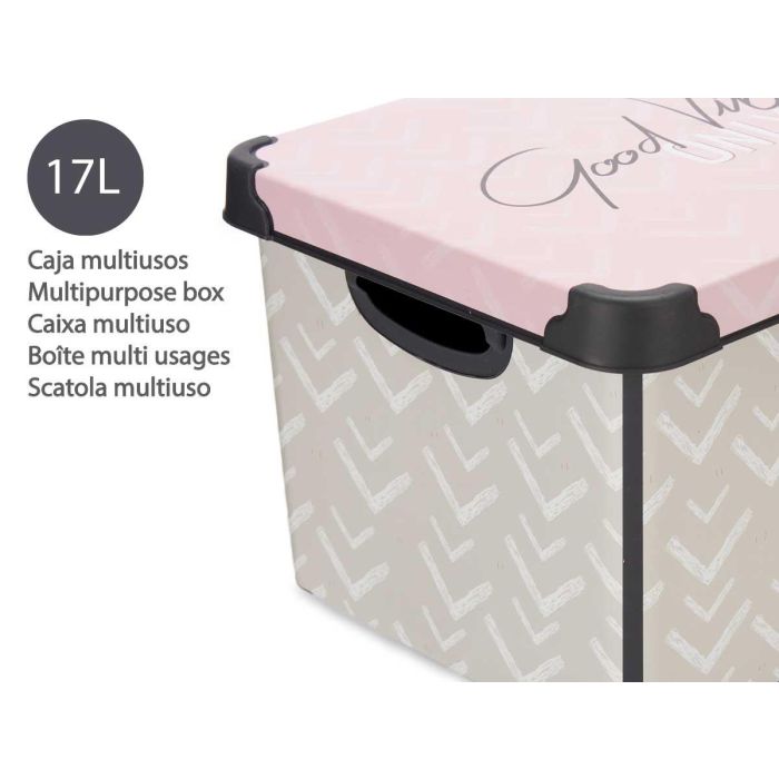 Caja Plastico 17L Vibes Con Asa Kipit 28X22CM (12 Unidades) 3 Caja Plastico 17L Vibes Con Asa Kipit 28X22CM (12 Unidades) 3